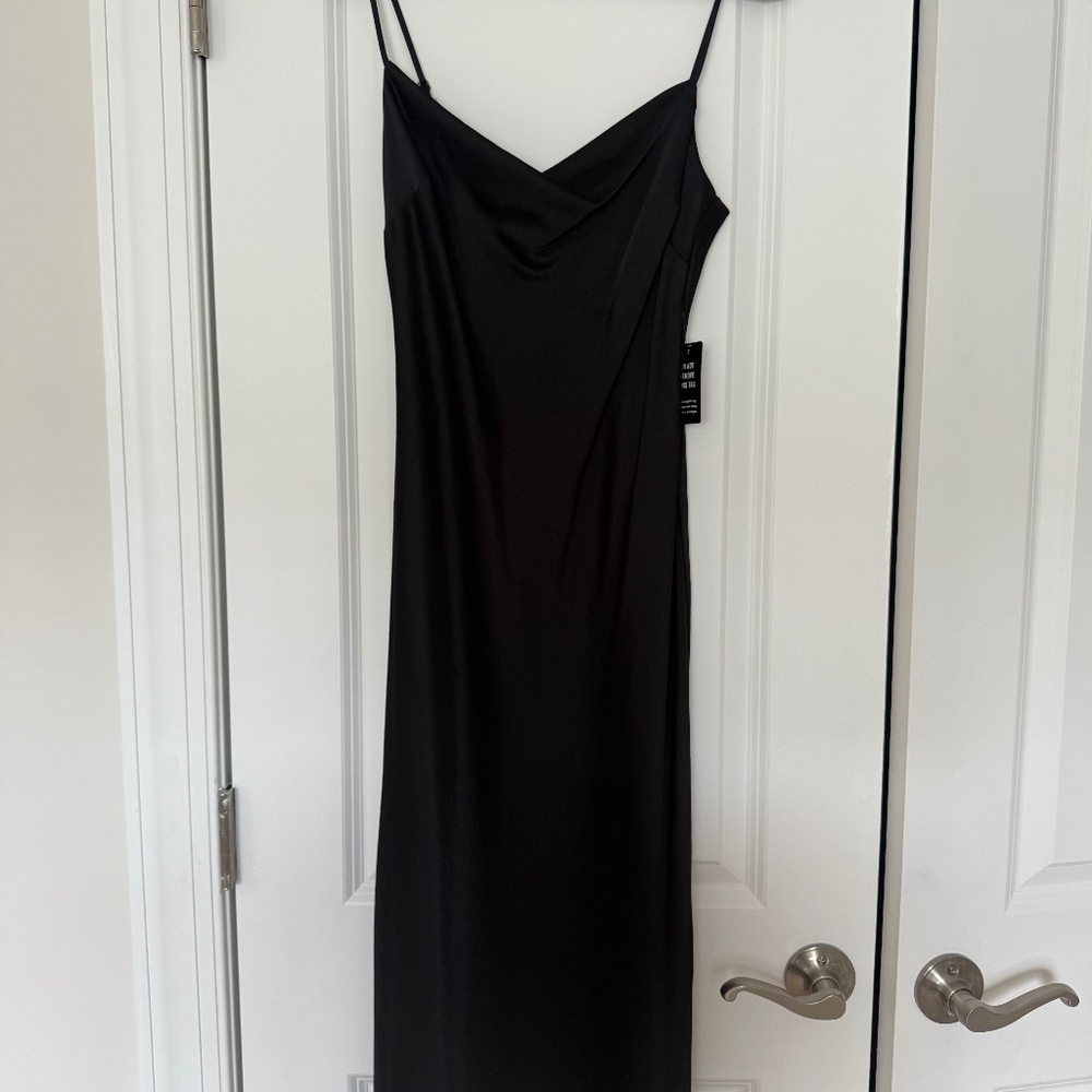 Express Cowl Neck Silk Black Dress